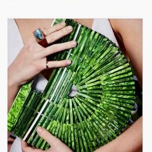 Cult Gaia Green Small Malachite Acrylic Ark Bag